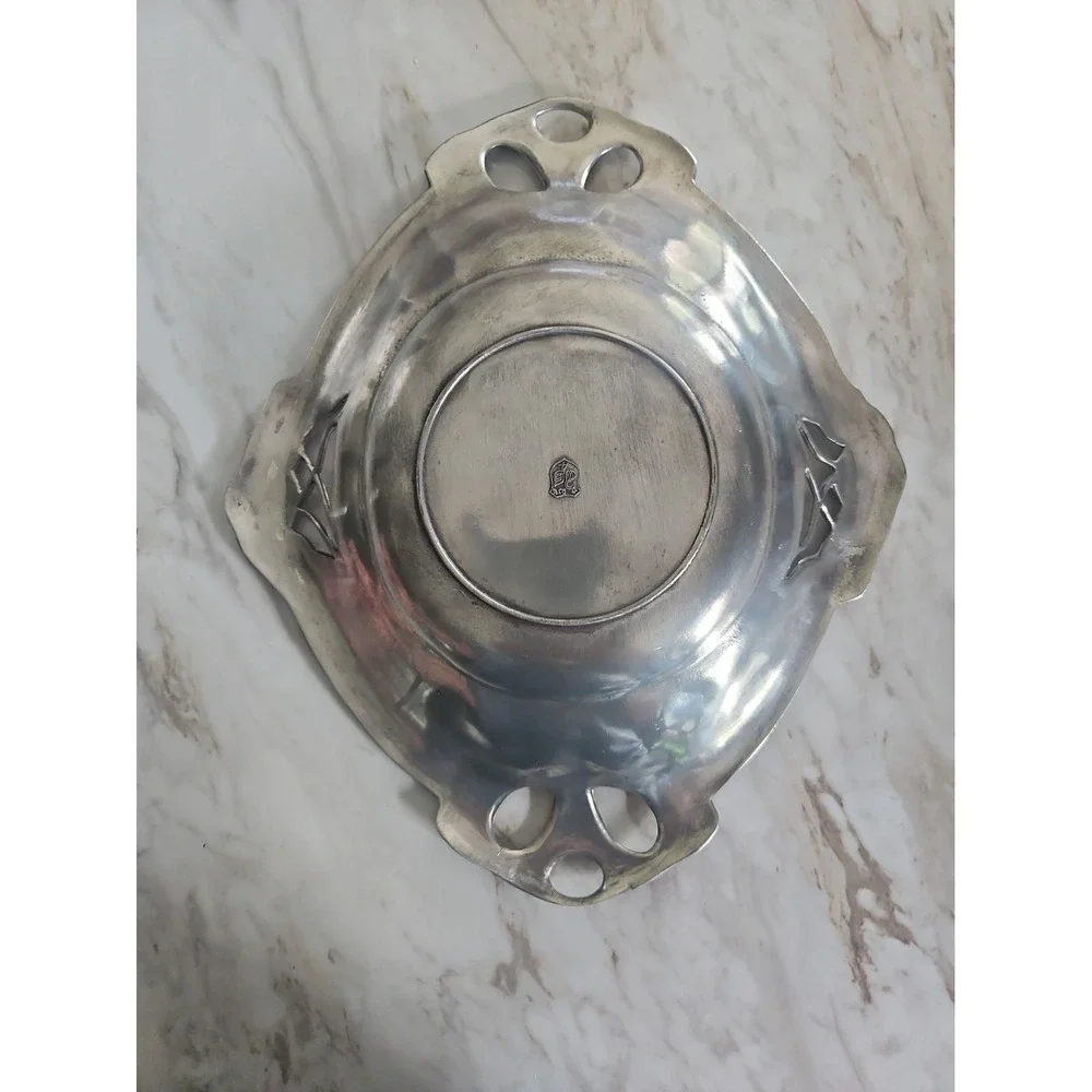 Artina Sks Pewter And Poppy Decorative Bowl Tray With Handles Approx 12